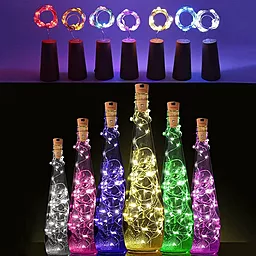 Светодиодная гирлянда ColorWay 20LED (CW-GC-20L2BMC) 2м, пробка для бутылки на батарейках, 5шт Multicolored - фото Светодиодная гирлянда ColorWay 20LED (CW-GC-20L2BMC) 2м, пробка для бутылки на батарейках, 5шт Multicolored