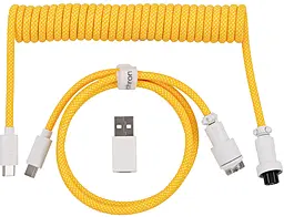 Кабель Keychron Coiled Aviator USB-C/USB-A - Type-C 15w 3a 1.36м cable Yellow (CAB16_KEYCHRON) - фото Кабель Keychron Coiled Aviator USB-C/USB-A - Type-C 15w 3a 1.36м cable Yellow (CAB16_KEYCHRON)