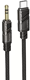 Аудио кабель Borofone BL22 AUX mini Jack 3.5 - USB Type-C M/M сable 1 м black - фото Аудио кабель Borofone BL22 AUX mini Jack 3.5 - USB Type-C M/M сable 1 м black