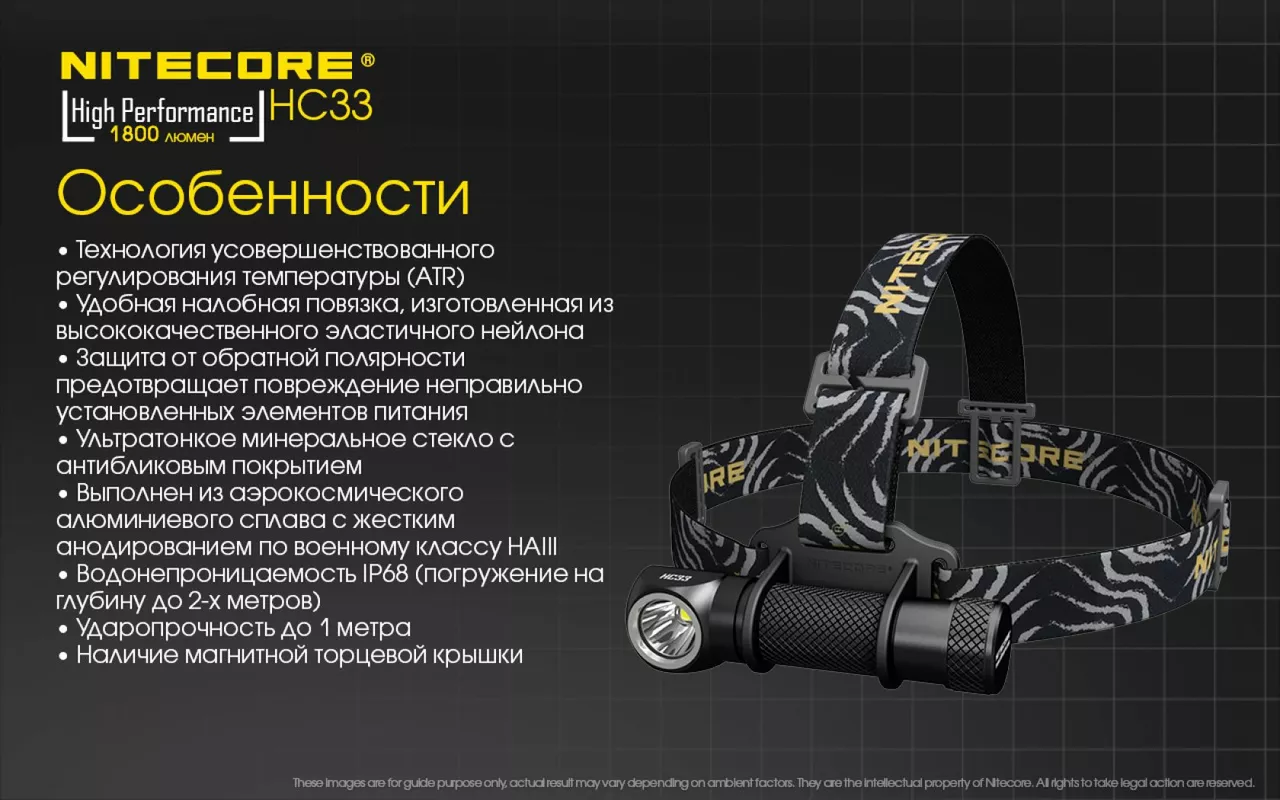 Ліхтарик Nitecore HC33 (Cree XHP35 HD) - фото 22