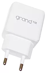Сетевое зарядное устройство Grand GH-C01 2.1a 2xUSB-A ports charger white - фото Сетевое зарядное устройство Grand GH-C01 2.1a 2xUSB-A ports charger white