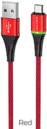 Кабель Borofone BU25 Glory USB-A - micro USB 12w 2.4a 1.2м cable Red - фото Кабель Borofone BU25 Glory USB-A - micro USB 12w 2.4a 1.2м cable Red