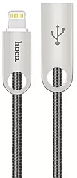 Кабель Hoco Metal U8 USB-A - Lightning 12w 2.4a 1м cable Gray - фото Кабель Hoco Metal U8 USB-A - Lightning 12w 2.4a 1м cable Gray