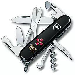 Мультитул Victorinox Climber Ukraine (1.3703.3_W1011u) Black Эмблема ВСУ + Надпись ВСУ - фото Мультитул Victorinox Climber Ukraine (1.3703.3_W1011u) Black Эмблема ВСУ + Надпись ВСУ
