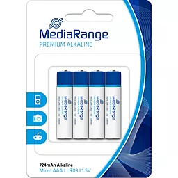 Батарейки MediaRange AAA / LR03 Premium Alkaline Batteries 1.5V 4шт. (MRBAT101) 1.5 V