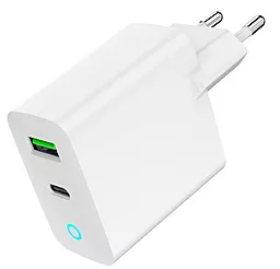 Сетевое зарядное устройство Gembird 20w PD USB-C/USB-A ports charger white (TA-UC-PDQC20L-W-01) - фото Сетевое зарядное устройство Gembird 20w PD USB-C/USB-A ports charger white (TA-UC-PDQC20L-W-01)