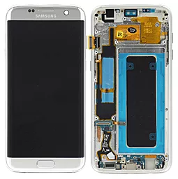 Дисплей Samsung Galaxy S7 Edge G935 з тачскріном і рамкою, (OLED), Silver