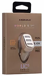 Автомобильное зарядное устройство Momax Polar Light Series Trial 2.4a 3xUSB-A ports car charger gold (UC5L) - миниатюра 3