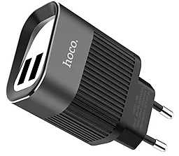 Мережевий зарядний пристрій Hoco C40A Speedmaster EU 2USB 2.4А Black
