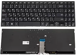 Клавіатура для ноутбуку Asus X530 series з підсвіткою клавіш без рамки Black