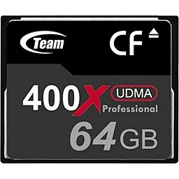 Карта пам'яті Team Compact Flash 64GB 400X UDMA (TCF64G40001) - фото Карта пам'яті Team Compact Flash 64GB 400X UDMA (TCF64G40001)
