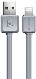 Кабель Remax Fast Pro USB-A - Lightning 12w 2.4a 1м cable Grey (RC-129i) - фото Кабель Remax Fast Pro USB-A - Lightning 12w 2.4a 1м cable Grey (RC-129i)