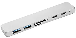 Мультипортовый USB-A хаб (концентратор) PowerPlant USB-C -> HDMI 4K, USB 3.0, USB Type-C, SD, microSD