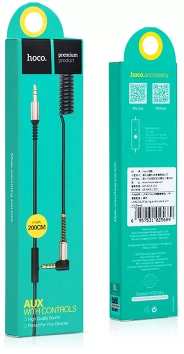 Аудио кабель Hoco UPA02 L-shaped AUX mini Jack 3.5mm M/M Cable 2 м чёрный - фото 5