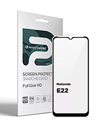 Защитное стекло ArmorStandart Full Glue HD для Motorola Moto E22 Black (ARM67051)