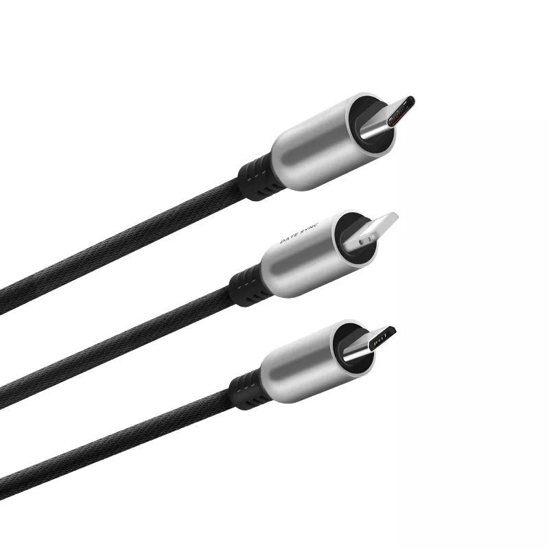 Универсальный кабель Hoco U17 Combo 3-in-1 USB-A to Type-C/Lightning/micro USB 12w 2.4a 1.5м сable Black - фото 2