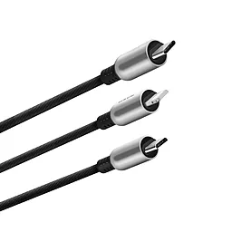 Универсальный кабель Hoco U17 Combo 3-in-1 USB-A to Type-C/Lightning/micro USB 12w 2.4a 1.5м сable Black - миниатюра 2 Универсальный кабель Hoco U17 Combo 3-in-1 USB-A to Type-C/Lightning/micro USB 12w 2.4a 1.5м сable Black - миниатюра 2