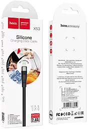 Кабель Hoco X53 Angel USB-A - Lightning 12w 2.4a 1м cable Black - миниатюра 5 Кабель Hoco X53 Angel USB-A - Lightning 12w 2.4a 1м cable Black - миниатюра 5