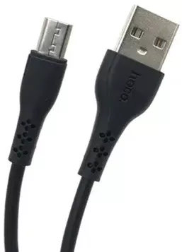 Кабель Hoco DU24 GIRAFFE Long Pin USB-A - micro USB 12w 2.4a 1м cable Black - фото 2