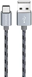 Кабель Borofone BX24 Ring Current USB-A - Type-C 12w 2.4a 1м cable Gray - фото Кабель Borofone BX24 Ring Current USB-A - Type-C 12w 2.4a 1м cable Gray