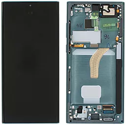 Дисплей Samsung Galaxy S22 Ultra S908 з тачскріном і рамкою, сервісний оригінал, Phantom Green