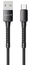 Кабель USB Havit 10.5w 2.1a USB Type-C cable black (HV-CB6197)