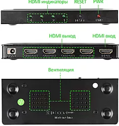 Видео сплиттер PowerPlant HDMI М-М 1x4 V1.4 4K (HDSP4-M/CA911509) - миниатюра 7