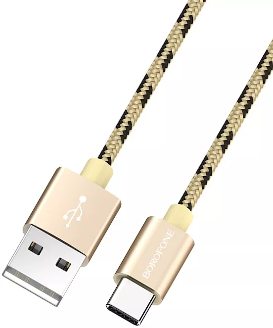 Кабель Borofone BX24 Ring Current USB-A - Type-C 12w 2.4a 1м cable Gold - фото 2