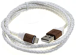 Кабель USB Usams Leather Lightning Cable White