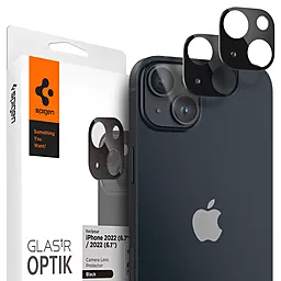 Защитное стекло Spigen Optik Camera Lens на камеру для Apple iPhone 15, iPhone 15 Plus (2 шт.) Black (AGL05274)