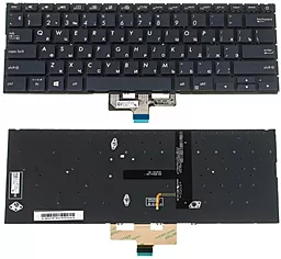 Клавиатура для ноутбука Asus UX433 series с подсветкой клавиш без рамки Black