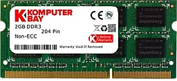 Оперативная память для ноутбука KomputerBay SO-DIMM DDR3 2GB 1333 MHz (204PC3-1333/2GB)