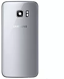 Задняя крышка корпуса Samsung Galaxy S7 G930F со стеклом камеры Silver - фото Задняя крышка корпуса Samsung Galaxy S7 G930F со стеклом камеры Silver