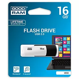 Флешка GooDRam 16GB UCO2 (Colour Mix) Black/White USB 2.0 (UCO2-0160KWR11) - мініатюра 2