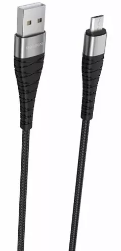 Кабель Borofone BX32 Munificent USB-A - micro USB 12w 2.4a 0.25м cable Black - фото 2