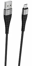 Кабель Borofone BX32 Munificent USB-A - micro USB 12w 2.4a 0.25м cable Black - миниатюра 2 Кабель Borofone BX32 Munificent USB-A - micro USB 12w 2.4a 0.25м cable Black - миниатюра 2
