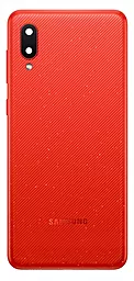 Задняя крышка корпуса Samsung Galaxy A02 A022 со стеклом камеры Red - фото Задняя крышка корпуса Samsung Galaxy A02 A022 со стеклом камеры Red