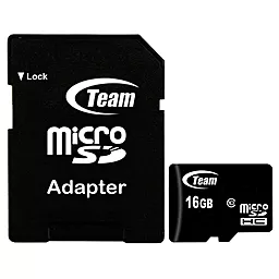 Карта памяти Team microSDHC 16GB Class 10 + SD-адаптер (TUSDH16GCL1003) - миниатюра 2