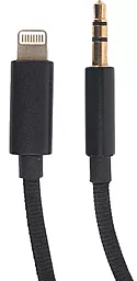 Аудио кабель PowerPlant Aux mini Jack 3.5 mm - Lightning M/M Cable 1.1 м чёрный (CA910533)