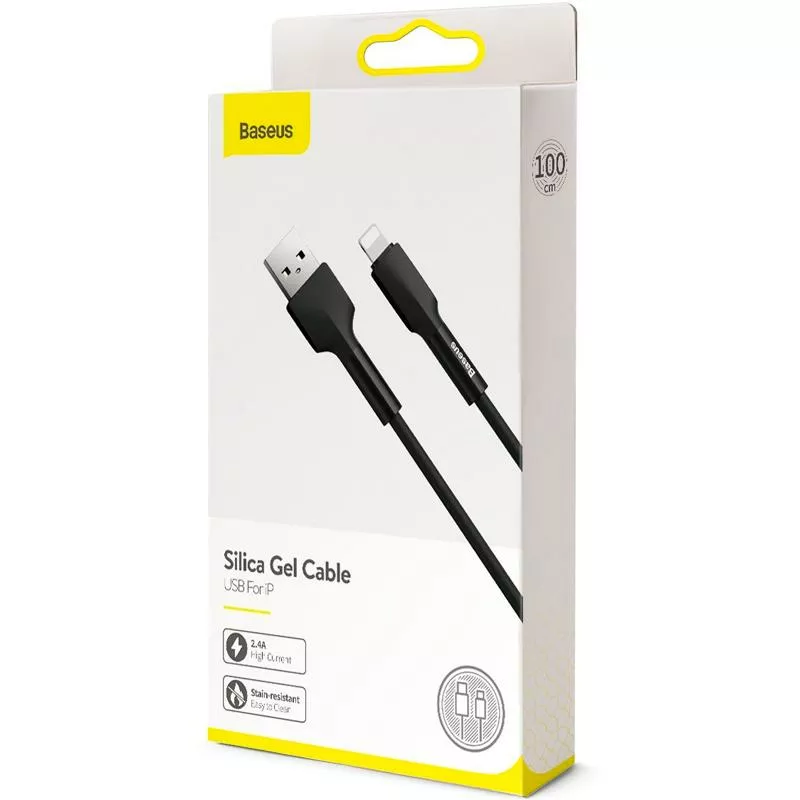 Кабель Baseus Silica USB-A - Lightning 12w 2.4a 1м cable Black (CALGJ-01) - фото 5
