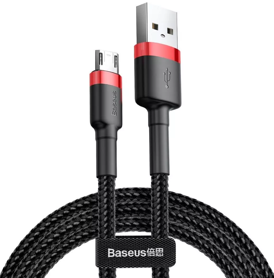 Кабель Baseus Cafule USB-A - micro USB 7.5w 2м cable Red/Black (CAMKLF-C91) - фото 1
