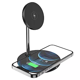 Беспроводная док-станция Hoco S23 2-in-1 15w wireless charger black