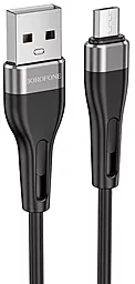 Кабель Borofone BX46 USB-A - micro USB 12w 2.4a 1м cable Black - фото Кабель Borofone BX46 USB-A - micro USB 12w 2.4a 1м cable Black