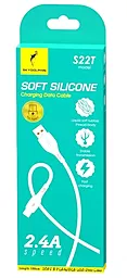 Кабель SkyDolphin S22T Soft Silicone USB-A - Type-C 12w 2.4a 1м cable White - миниатюра 3 Кабель SkyDolphin S22T Soft Silicone USB-A - Type-C 12w 2.4a 1м cable White - миниатюра 3