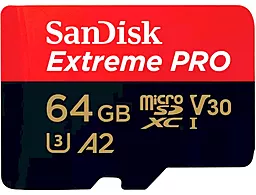 Карта пам'яті SanDisk microSDXC Extreme Pro 64GB UHS-I U3 V30 A2 Class 10 (SDSQXCU-064G-GN6MA)