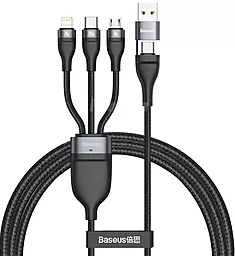 USB PD Кабель Baseus Flash 100w 5a 6-in-1 USB-C+A to Type-C/Lightning/micro USB cable black (CA2T3-G1)