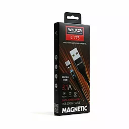 Кабель Walker C775 Magnetic USB-A - Lightning 12w 3.1a 1м cable Black - фото Кабель Walker C775 Magnetic USB-A - Lightning 12w 3.1a 1м cable Black