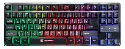 Клавіатура REAL-EL 8710 Gaming TKL Backlit Black - фото 1