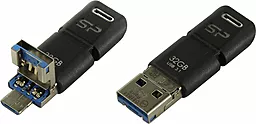 Флешка Silicon Power USB 3.1 Mobile Type-C/Micro USB C50 32Gb (SP032GBUC3C50V1K) Black - фото Флешка Silicon Power USB 3.1 Mobile Type-C/Micro USB C50 32Gb (SP032GBUC3C50V1K) Black
