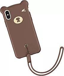 Чехол Baseus Bear Silicone Case Apple iPhone XS Max Brown (WIAPIPH65-BE08)